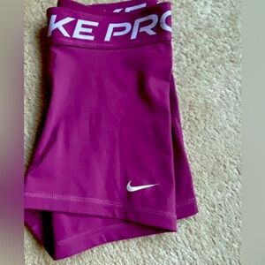 Purple NIKE PRO short 3 inch